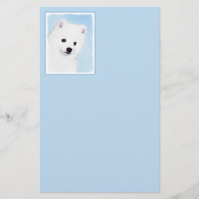 Amerikanska eskimo-Hund - Original Hund Art Brevpapper (Framsida)