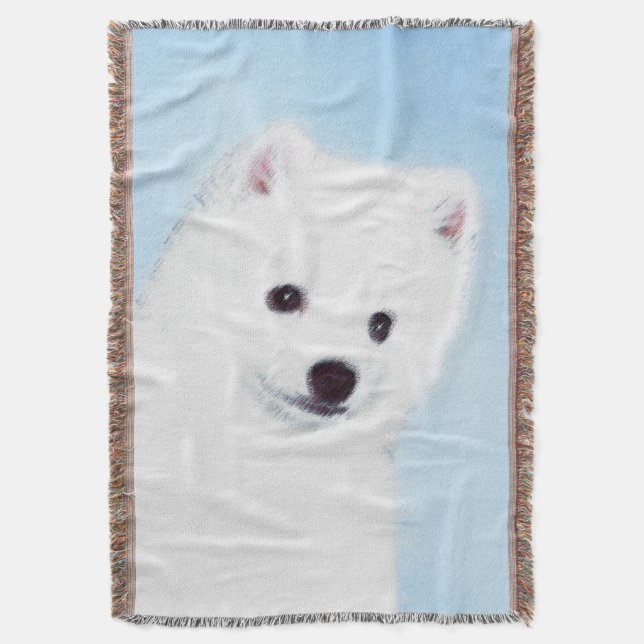 Amerikanska eskimo-Hund - Original Hund Art Filt (Framsidan Vertikal)
