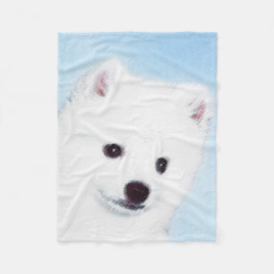 Amerikanska eskimo-Hund - Original Hund Art Fleecefilt