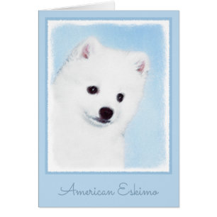Amerikanska eskimo-Hund - Original Hund Art Hälsningskort