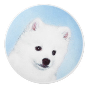 Amerikanska eskimo-Hund - Original Hund Art Knopp