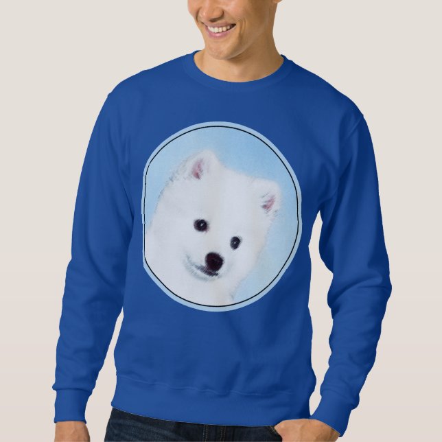 Amerikanska eskimo-Hund - Original Hund Art Lång Ärmad Tröja (Framsida)