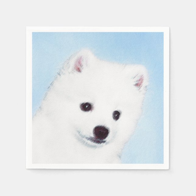 Amerikanska eskimo-Hund - Original Hund Art Pappersservett (Framsidan)