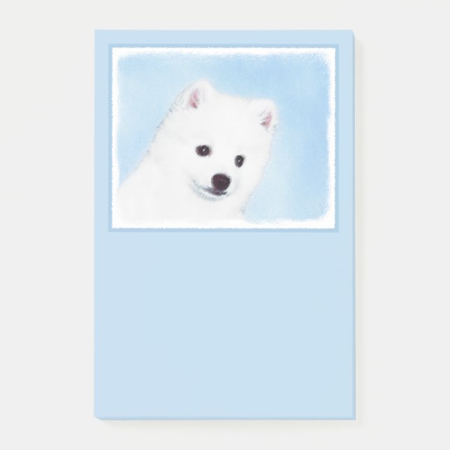 Amerikanska eskimo-Hund - Original Hund Art Post-it Block (Framsida)