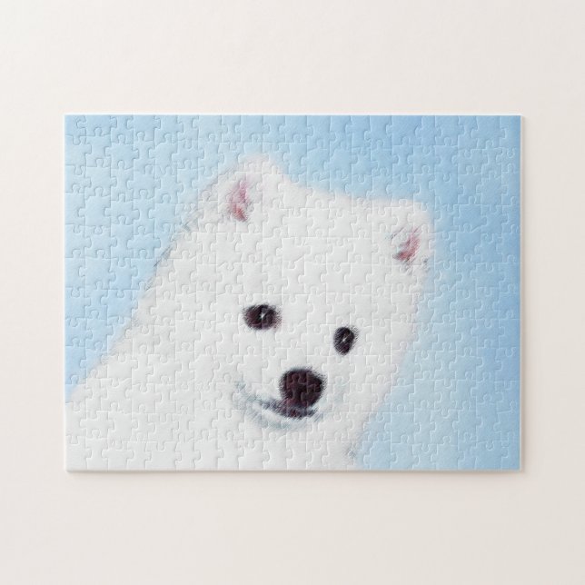 Amerikanska eskimo-Hund - Original Hund Art Pussel (Horisontell)