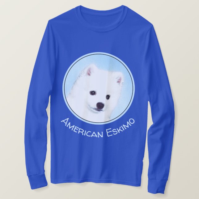 Amerikanska eskimo-Hund - Original Hund Art T Shirt (Design framsida)