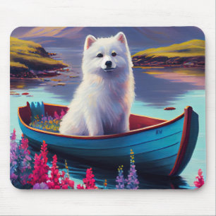 Amerikanska eskimo-Hund på Paddle: En scen Äventyr Musmatta