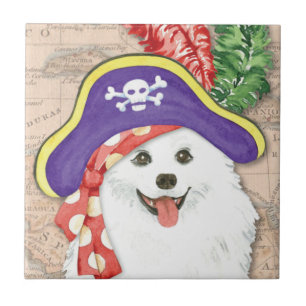 Amerikanska eskimo Hund Pirat Tile Kakelplatta