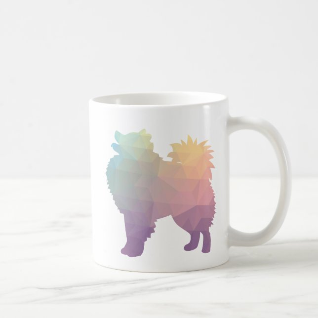 Amerikanska eskimo Hund Silhouette-konstruktioner Kaffemugg (Höger)