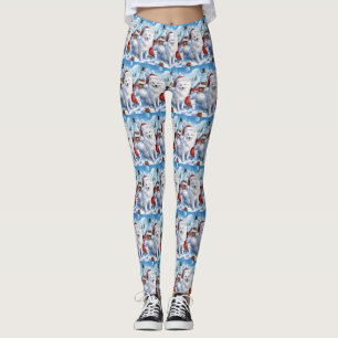 Amerikanska eskimo Hund Winter Wonderland jul Leggings