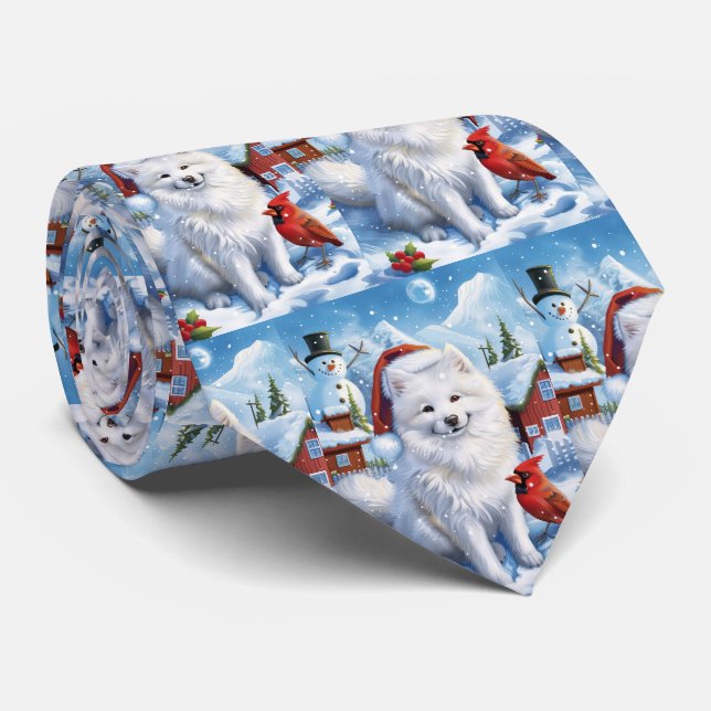Amerikanska eskimo Hund Winter Wonderland jul Slips (Rullad)