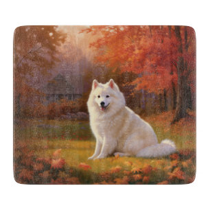 Amerikanska eskimo i Höst löv Fall Inspired