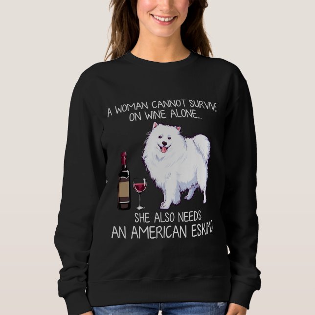 Amerikanska eskimo och Vin Hund Passande T Shirt (Framsida)
