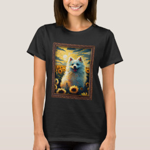 Amerikanska eskimo Painting Solrosblommor Flower M T Shirt