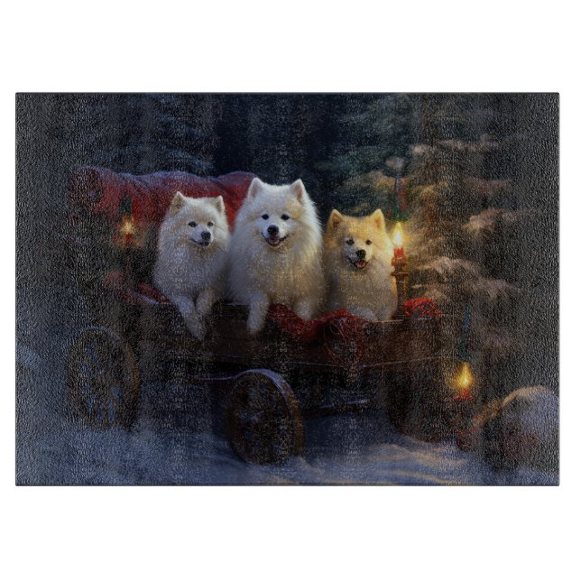 Amerikanska eskimo Snowy Sleigh-juldekretet (Framsidan)
