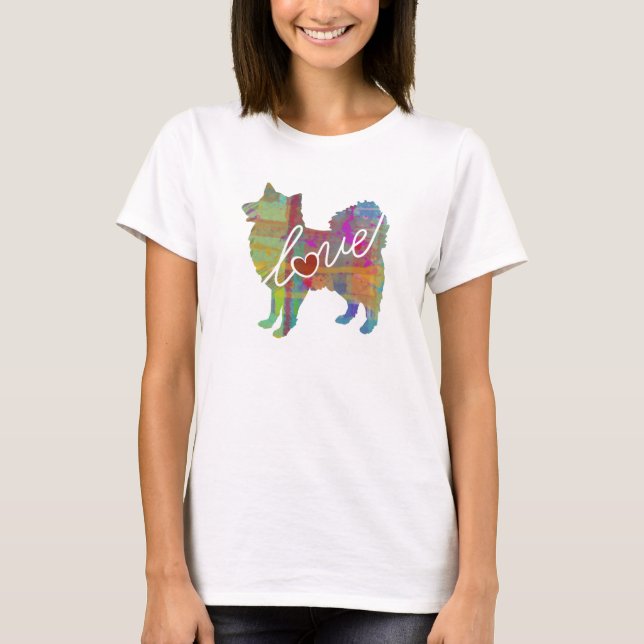 Amerikanska eskimo - vattenfärg t shirt (Framsida)