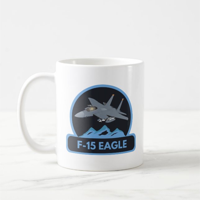 Amerikanska F-15 Eagle Jet Fighter Kaffemugg (Vänster)