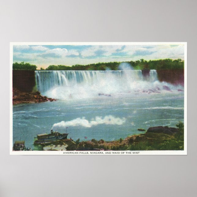 Amerikanska Falls Maid från Mist View Poster (Framsidan)