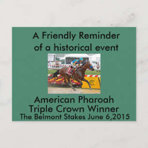 Amerikanska faraoh Triple Krona Winner Vykort