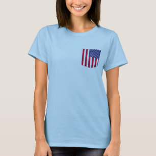 Amerikanska färg fickfickans mönster-fickans utfor t-shirt
