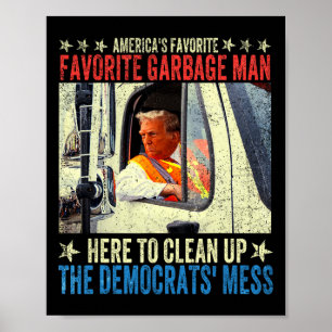 Amerikanska favorite Sopor Man Trump Rides in Garb Poster
