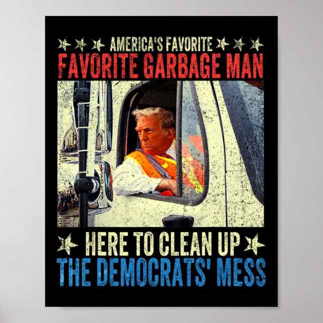 Amerikanska favorite Sopor Man Trump Rides in Garb Poster (Framsidan)
