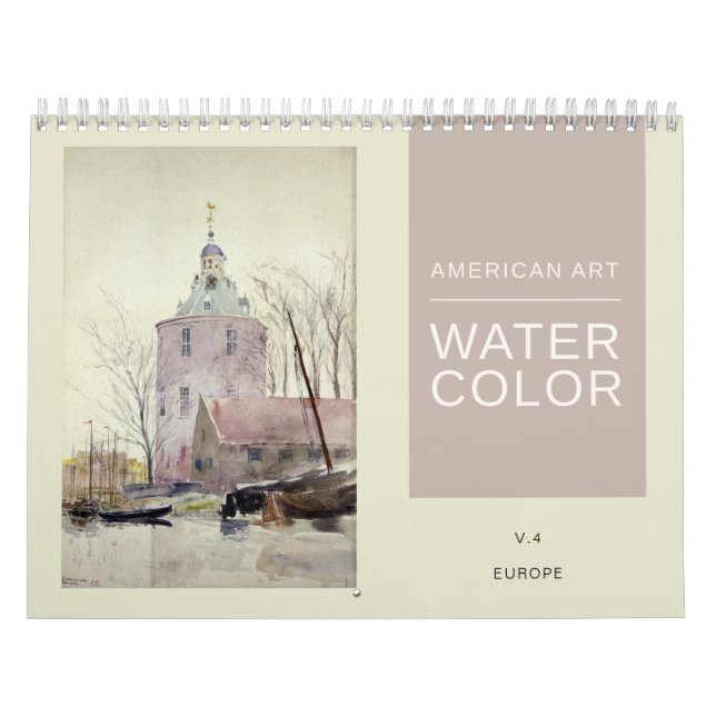 Amerikanska Fine Art Watercolor Europe Paintings Kalender (Omslag)