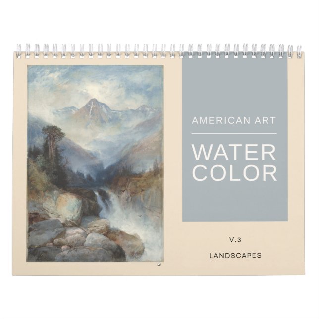 Amerikanska Fine Art Watercolor Ligcape Paintings Kalender (Omslag)