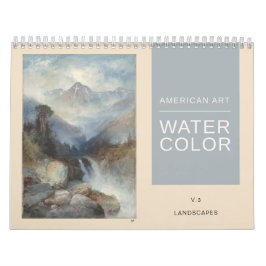 Amerikanska Fine Art Watercolor Ligcape Paintings Kalender