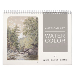 Amerikanska Fine Art Watercolor Sjöar Rivers Bäck Kalender