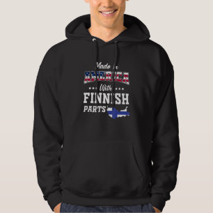 Amerikanska finska delar Finland Karta USA flagga Hoodie