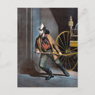 Amerikanska Fireman 1858-Vintagens vykort