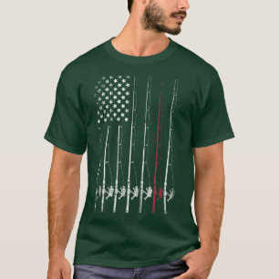 Amerikanska fiskaren Flagga Fishing Älskare Fishin T Shirt