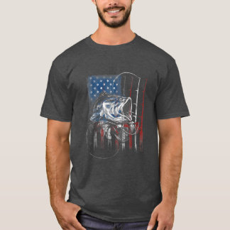 Amerikanska Fiskeriorganisationen Rod Flagga Fishe T Shirt