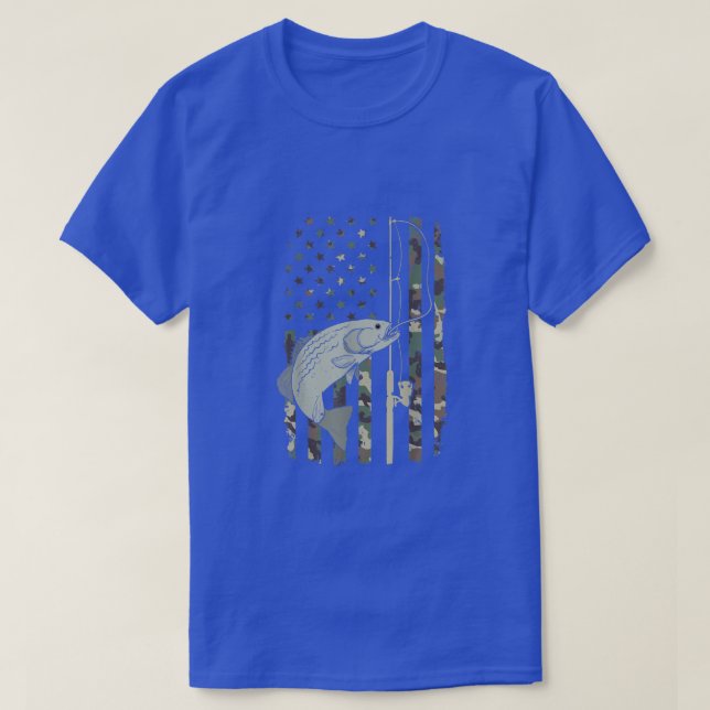 Amerikanska Fiskeriorganisationen Rod Flagga Fishe T Shirt (Design framsida)