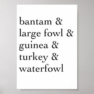 Amerikanska fjäderfäutställningsklasser poster