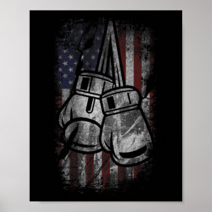 Amerikanska flagg boxnings tröjor för män kvinnor  poster