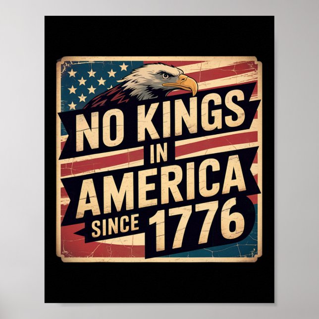 Amerikanska Flagga 4:e juli-dekret nr Kung i Fören Poster (Framsidan)