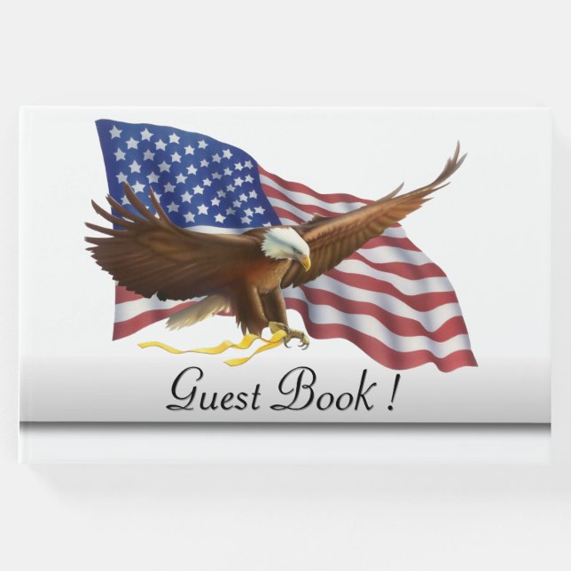 Amerikanska Flagga 4:e juli Guest Bok (Framsida)