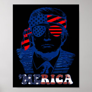 Amerikanska Flagga, 4:e juli, Lycklig Poster