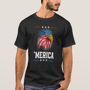 Amerikanska Flagga 4:e juli "Merica Örn USA M T Shirt