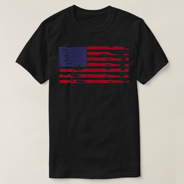 Amerikanska Flagga 4 juli 4 juli Ameri T Shirt (Design framsida)