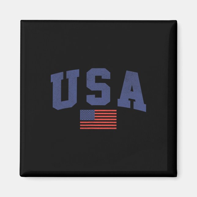 Amerikanska Flagga 4 juli Americana, feta Blue Magnet (Framsidan)