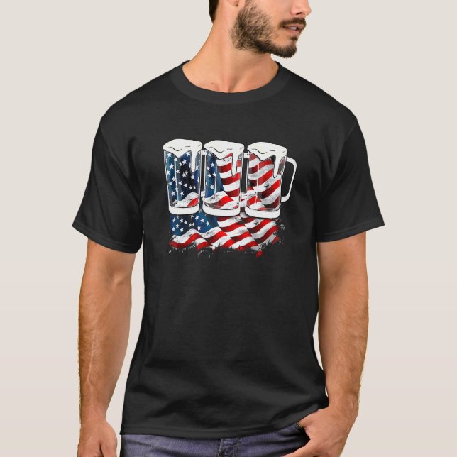 amerikanska Flagga 4 juli Merica USA flagga Pat T Shirt (Framsida)