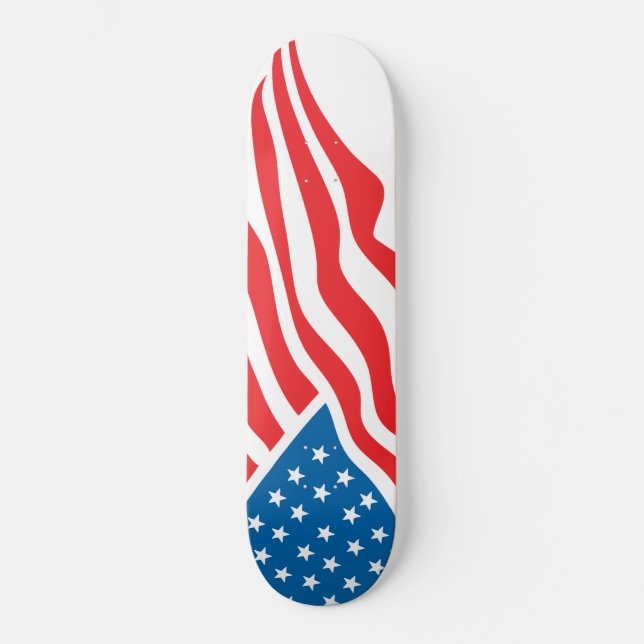 Amerikanska Flagga - 4 juli Mini Skateboard Bräda 18,5 Cm (Framsida)