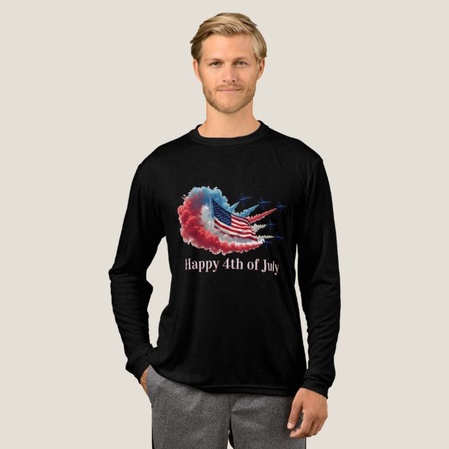 Amerikanska Flagga, 4 juli T Shirt (Hel framsida)
