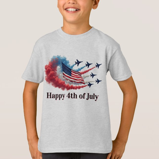 Amerikanska Flagga, 4 juli T Shirt (Framsida)