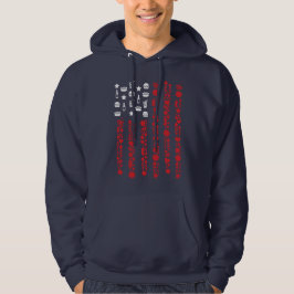 Amerikanska flagga 4th july picnic-fyrverkerivita hoodie