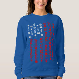 Amerikanska flagga 4th july picnic-fyrverkerivita t shirt