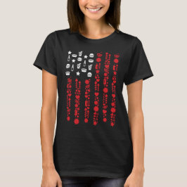 Amerikanska flagga 4th july picnic-fyrverkerivita t shirt